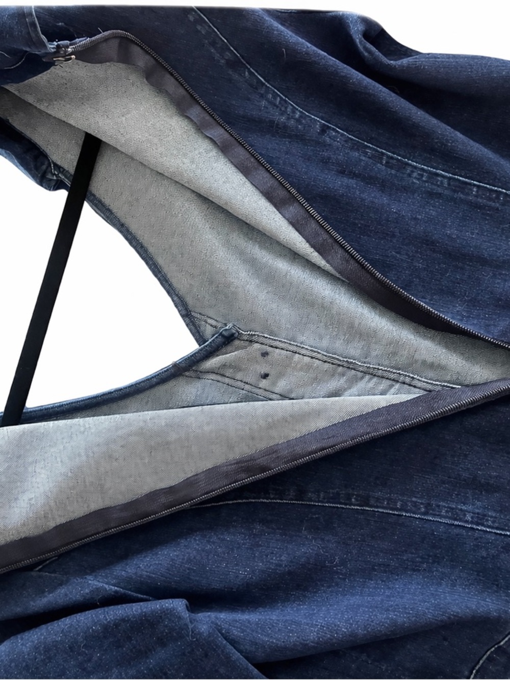 Indigo Denim Maxi Dress w/ Gold Buttons | Tailored Fit | Chic Luxe - Picture 12 of 16